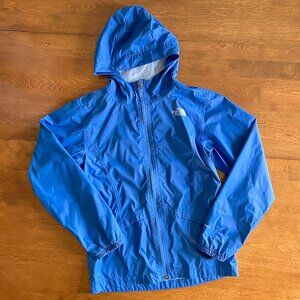 The North Face blue rain jacket L 14/16